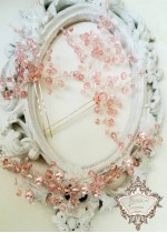 Фуркети за коса с перли и кристали в розово Rose Crystal Garden